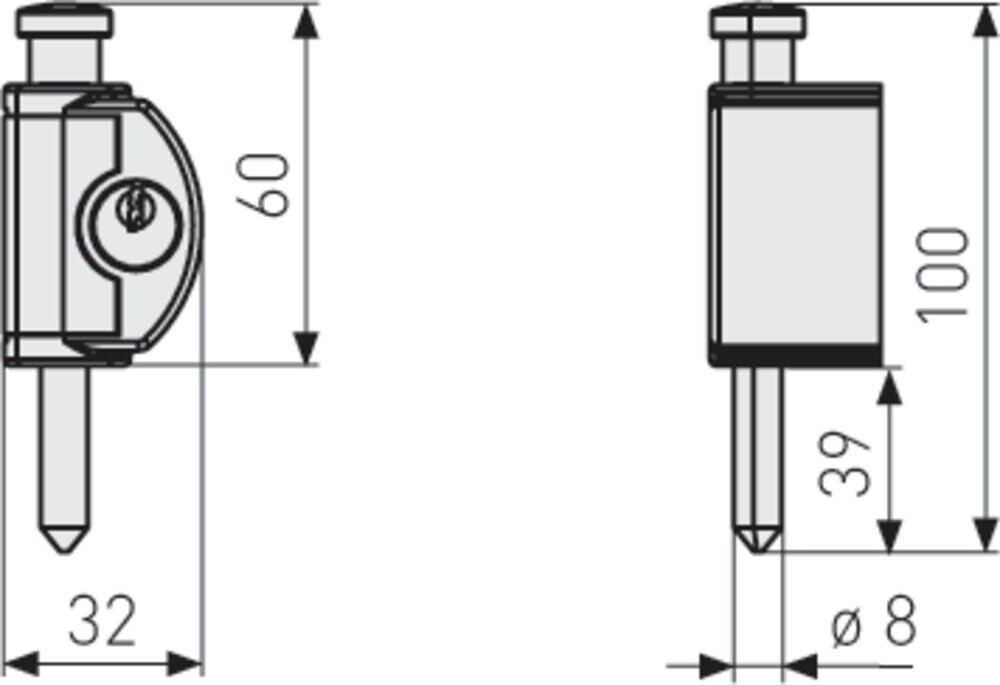 ABUS FTR70 Fenstersicherung Zusatzsicherung Gleichschließend für Schiebefenster  Schiebtüre Weiß